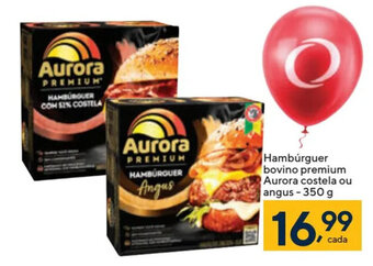 Hambúrguer bovino premium Aurora costela ou angus - 350 g