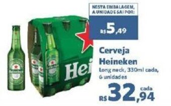 Sam's Club Cerveja Heineken Long neck, 330ml cada, 6 unidades oferta