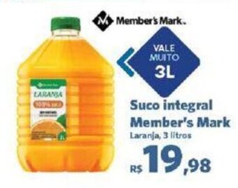 Sam's Club Suco integral Member's Mark Laranja, 3 litros oferta