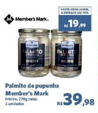Sam's Club Palmito de pupunha Member's Mark Inteiro, 270g cada, oferta