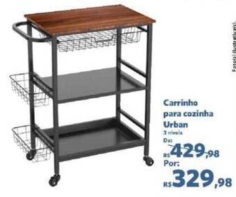 Carrinho para cozinha Urban 3 niveis