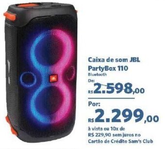 Sam's Club Caixa de som JBL PartyBox 110 oferta