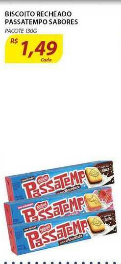 Assaí Atacadista Biscoito Recheado Passatempo Sabores 130g oferta
