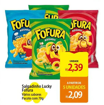 Atacadão Salgadinho Lucky Fofura Vários sabores Pacote com 70g oferta