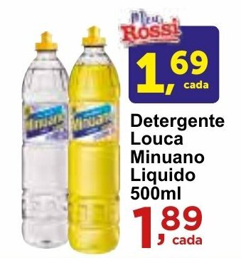 Rossi Supermercado Detergente Louca Minuano Liquido 500ml oferta