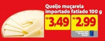 Extra Supermercado Queijo muçarela importado fatiado 100 g oferta