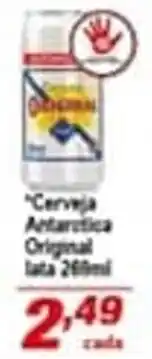 Ricoy Supermercados Cerveja Antarctica Original lata 269ml oferta