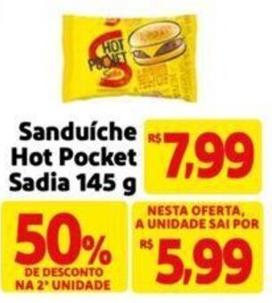 Extra Supermercado Sanduíche Hot Pocket Sadia 145 g oferta