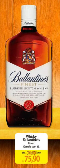 Atacadão Whisky Ballantine's Finest Garrafa com 1L oferta