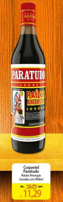 Coquetel Paratudo Raizes Amargas Garrafa com 900ml