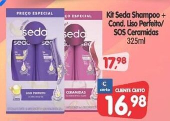 Cercadão Kit Seda Shampoo + Cond. Liso Perfeito/ SOS Ceramidas 325ml oferta