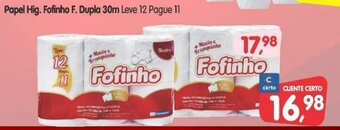Cercadão Papel Hig. Fofinho F. Dupla 30m Leve 12 Pague 11 oferta