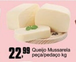Higa's Supermercado Queijo Mussarela peca/pedaco 1kg oferta