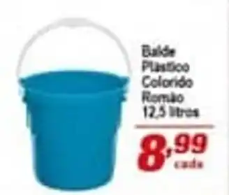 Balde plastico Colorido 12.5L