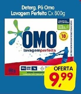 Cercadão Deterg. Pó Omo Lavagem Perfeita Cx 800g oferta