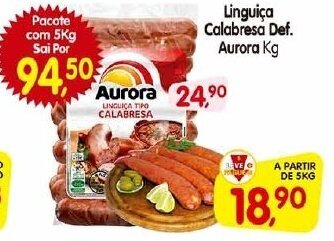 Cercadão Linguiça Calabresa Def. Aurora Kg oferta