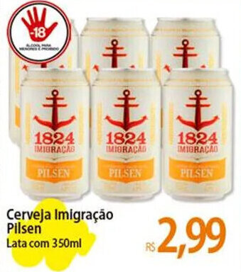 Atacadão Cerveja Imigração Pilsen Lata com 350ml oferta