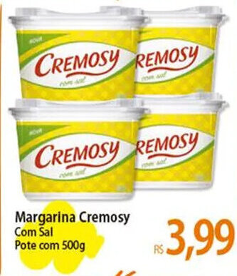 Atacadão Margarina Cremosy Com Sal Pote com 500g oferta