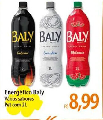 Atacadão Energético Baly Vários sabores Pet com 2L oferta