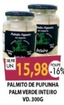 Santa Cruz Supermercados PALMITO DE PUPUNHA PALM VERDE INTEIRO VD. 300G oferta