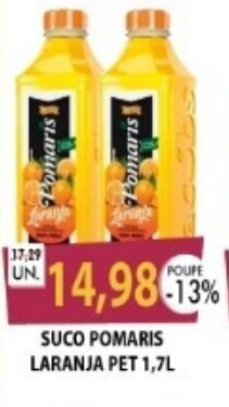 SUCO POMARIS LARANJA PET 1,7L