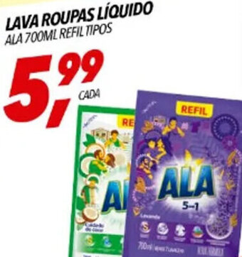 LAVA ROUPAS LÍQUIDO 49 LAVA ROUPAS LÍQUID ALA 700ML REFIL TIPOS