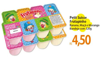 Atacadão Petit Suisse Frutapinho Banana, Maçã e Morango Bandeja com 320g oferta