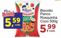 Rossi Supermercado Biscoito Panco Rosquinha Coco 500g oferta