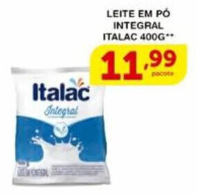 Roldão LEITE EM PÓ INTEGRAL ITALAC 400G oferta