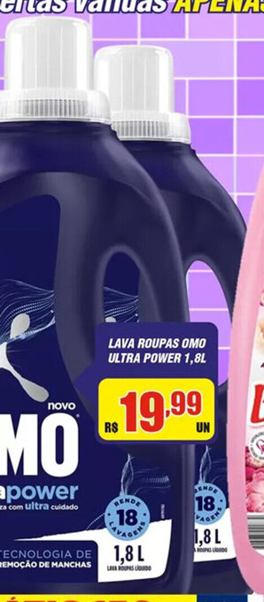 LAVA ROUPAS OMO ULTRA POWER 1,8L