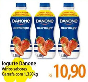Atacadão logurte Danone Vários sabores Garrafa com 1,350kg oferta