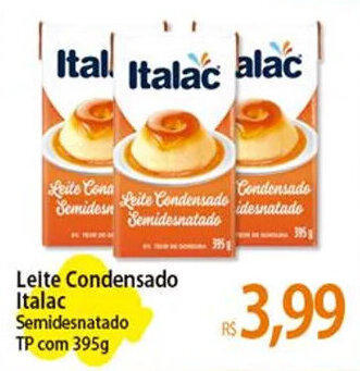 Atacadão Leite Condensado Italac Semidesnatado TP com 395g oferta