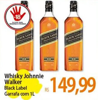 Atacadão Whisky Johnnie Walker Black Label Garrafa com 1L oferta