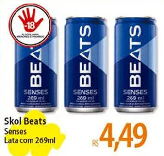 Atacadão Skol Beats Senses Lata com 269ml oferta