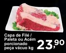 Rossi Supermercado Capa de Filé / Paleta ou Acém porcionado peça vácuo kg oferta