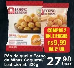 Rossi Supermercado Pão de queijo Forno de Minas Coquetel/ tradicional. 820g oferta