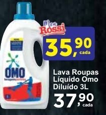 Rossi Supermercado Lava Roupas Líquido Omo Diluído 3L oferta