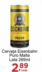 Rossi Supermercado Cerveja Eisenbahn Puro Malte Lata 269ml oferta