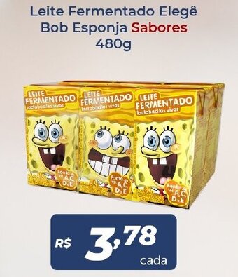 Leite Fermentado Elege Bob Esponja Sabores 480g