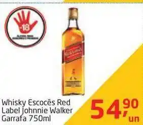 Tenda Atacado Whisky Escocês Red Label Johnnie Walker 750ml oferta