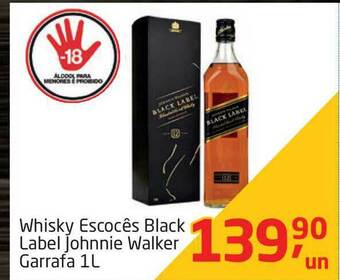 Tenda Atacado Whisky Escocês Black Label Johnnie Walker 1L oferta