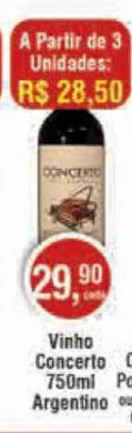 Royal Supermercados Vinho Concerio 750ml Argentino oferta