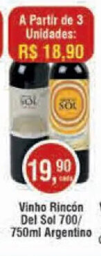 Royal Supermercados Vinho Rincón Del Sol 700/ 750ml Argentino oferta