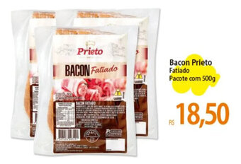 Atacadão Bacon Prieto Fatiado Pacote com 500g oferta