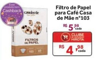 Hirota Food Supermercado Filtro de Papel para Café Casa de Mãe n°103 oferta