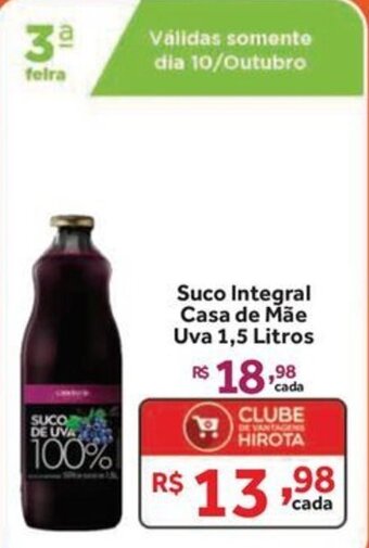 Suco Integral Casa de Mãe Uva 1,5 Litros