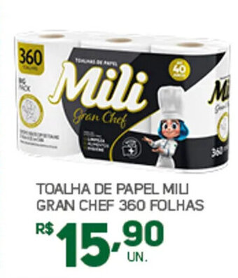 Brasil Atacadista TOALHA DE PAPEL MILI GRAN CHEF 360 FOLHAS oferta