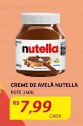 Assaí Atacadista CREME DE AVELÁ NUTELLA POTE 140G oferta