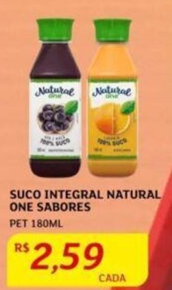 Assaí Atacadista SUCO INTEGRAL NATURAL ONE SABORES PET 180ML oferta