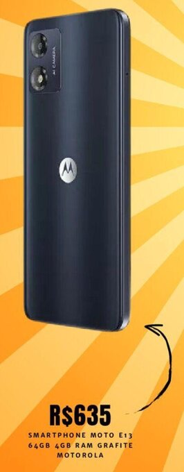SMARTPHONE MOTO E13 64GB 4GB RAM GRAFITE